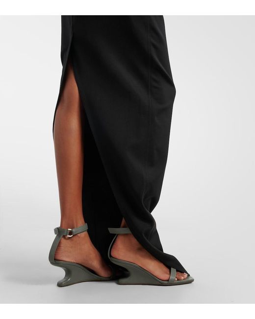 Rick Owens Black Wool-Blend Bustier Gown