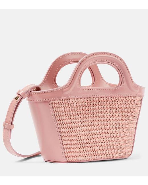 Marni Pink Tropicalia Mini Leather Tote Bag