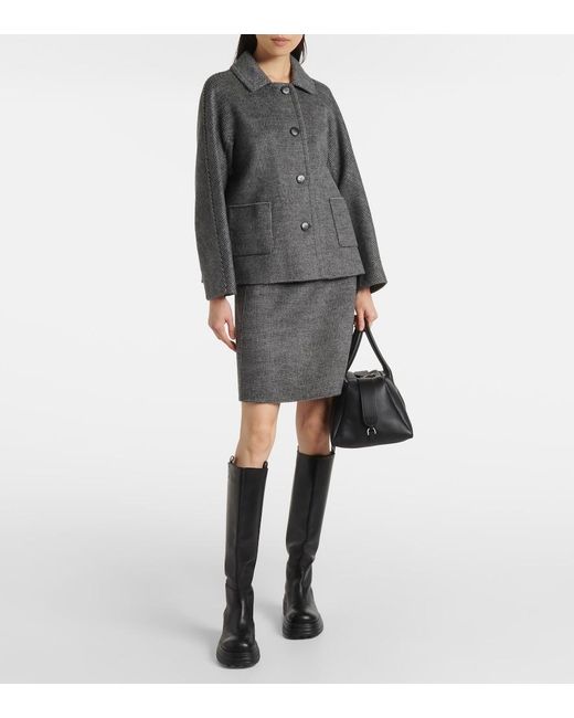 Max Mara Gray Stone Mini Skirt