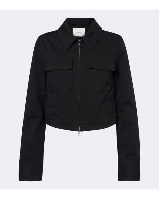 Vince Black Cropped Cotton Jacket