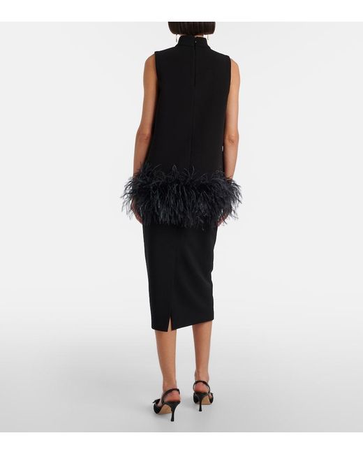 Max Mara Black Otre Wool Midi Skirt