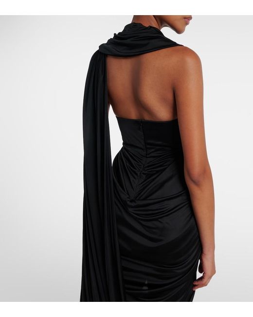Loewe Black Draped Midi Dress