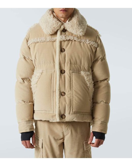 Moncler Daunenjacke Couloir Aus Baumwoll-Cord in Natural für Herren