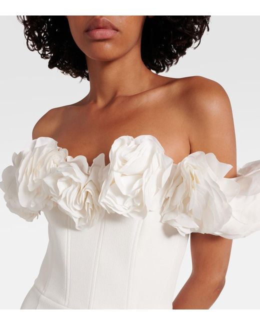 Rebecca Vallance White Bridal Off-Shoulder Minidress