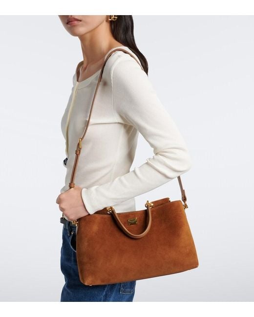 Dolce & Gabbana Brown Vittoria Medium Suede Tote Bag