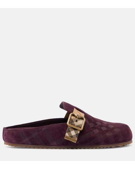 Burberry Purple Urchin Suede Clogs