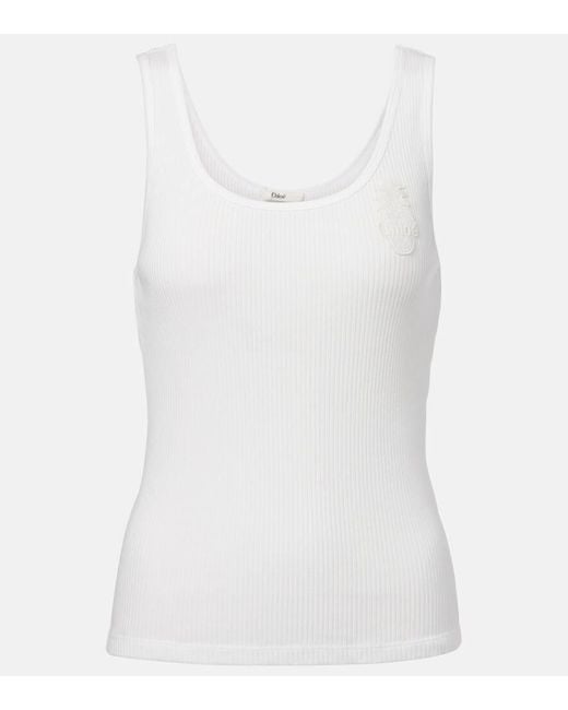 Chloé White Top Aus Baumwoll-Jersey