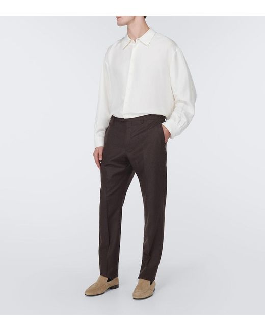 Manolo Blahnik White Truro Suede Loafers for men