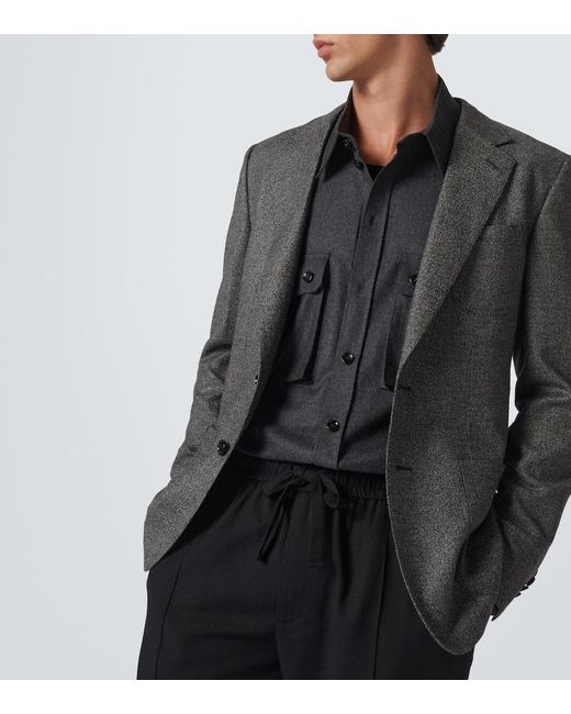 Dolce & Gabbana Gray Wool-Blend Suit Jacket for men