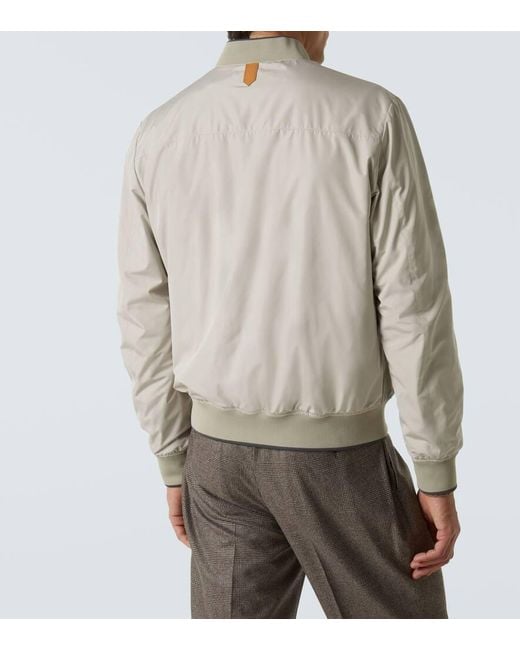 Canali White Reversible Bomber Jacket for men