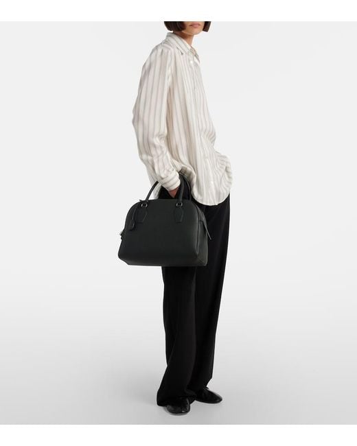 The Row Black India 12 Leather Tote Bag
