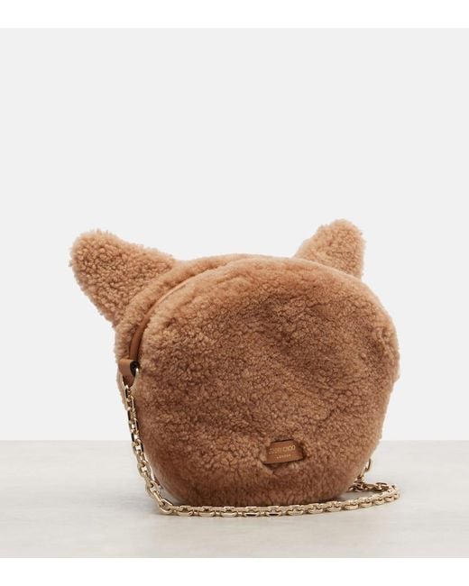 Jimmy Choo Brown Schultertasche Soft Fox Mini Aus Shearling