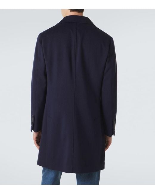 Brunello Cucinelli Blue Virgin Wool Coat for men
