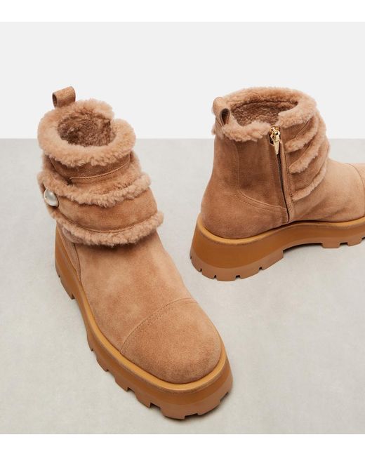 Jimmy Choo Brown Meena Suede Ankle Boots