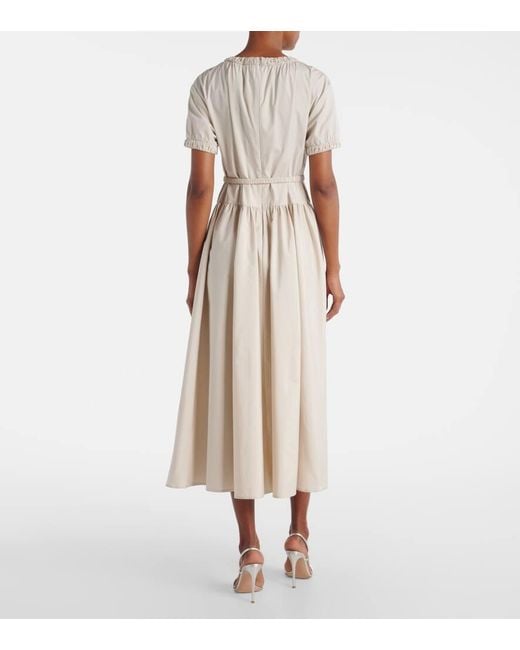 Max Mara Natural Terry Cotton Poplin Midi Dress