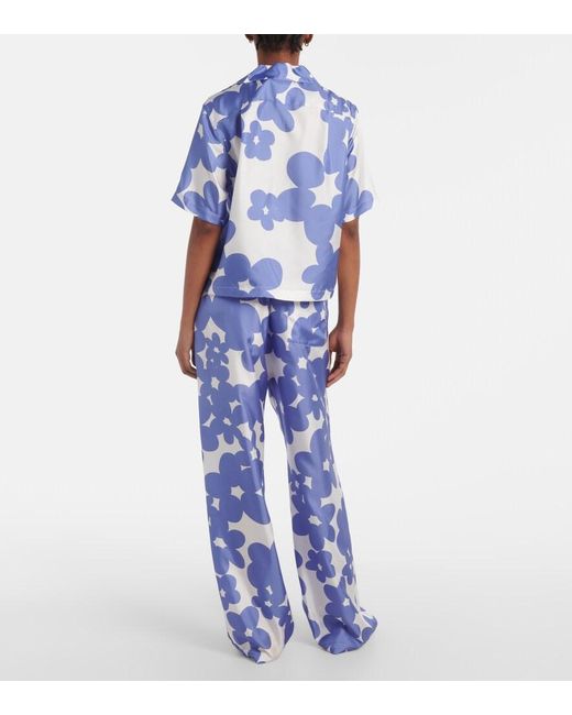 Marni Blue Floral-Print Shirt