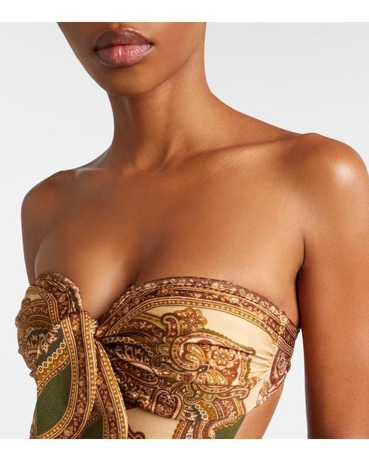 Zimmermann Brown Mahon Cutout Printed Swimsuit