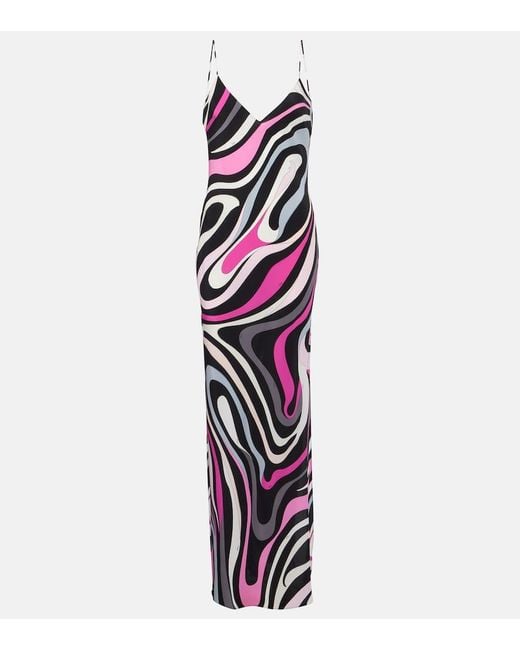 Abito stampa marmo di Emilio Pucci in White
