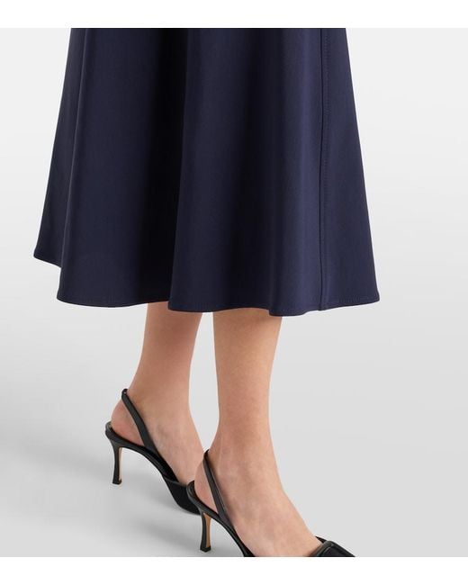 Ralph Lauren Blue Alecia Cotton-Blend Midi Dress