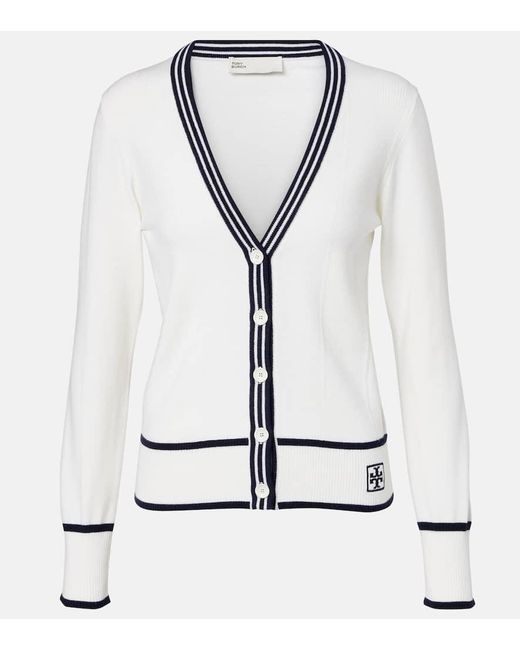 Tory Burch Gray Wool-Blend Cardigan