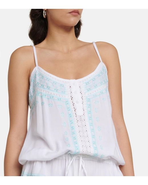 Melissa Odabash Blue Karen Embroidered Minidress