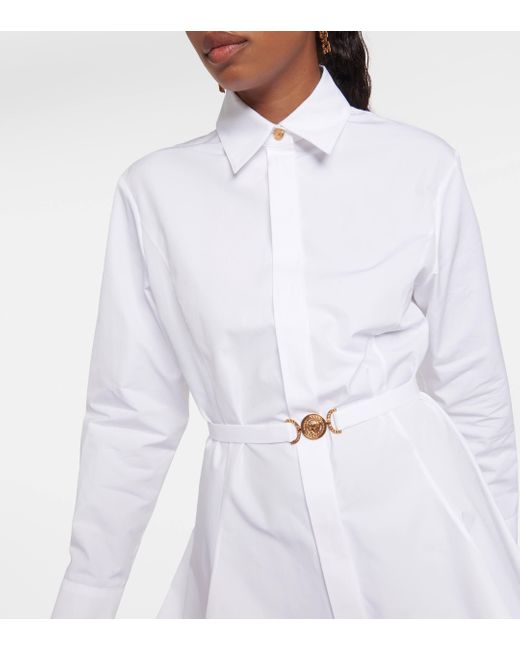 Versace White Medusa Cotton Shirt Dress