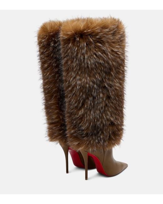 Christian Louboutin Brown Yangzee 100 Leather Knee-High Boots