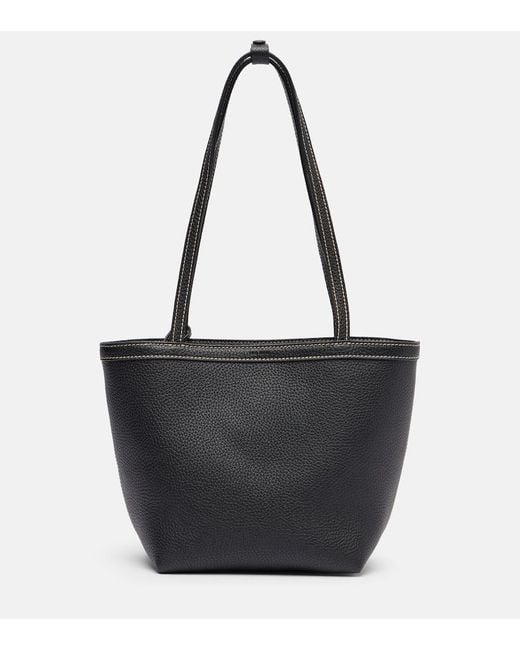 The Row Black Park Medium Leather Tote Bag