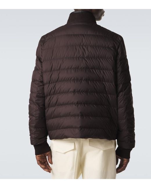 Moncler Brown Reversible Shearling Down Jacket for men
