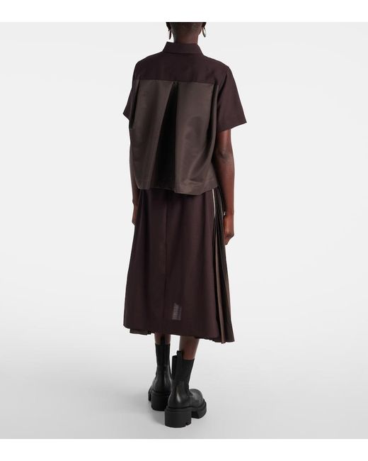 Sacai Brown Cropped Shirt