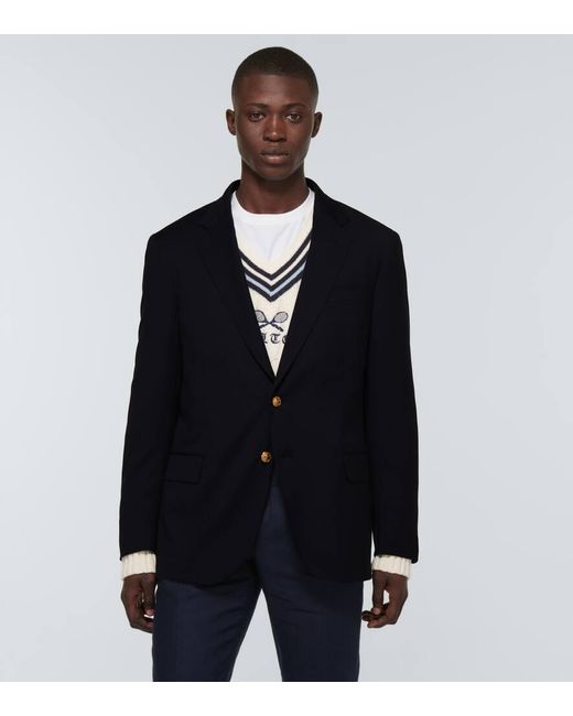 Blazer in twill di lana di Polo Ralph Lauren in Blue da Uomo