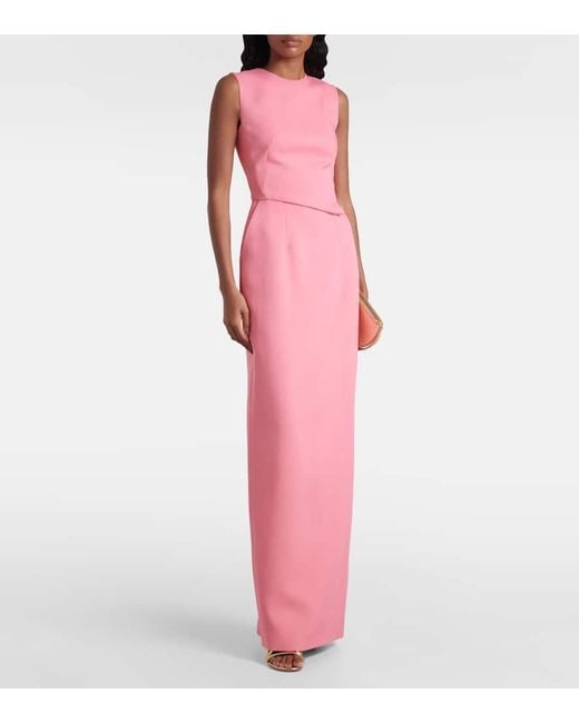 Emilia Wickstead Pink Juulia Crepe Maxi Dress
