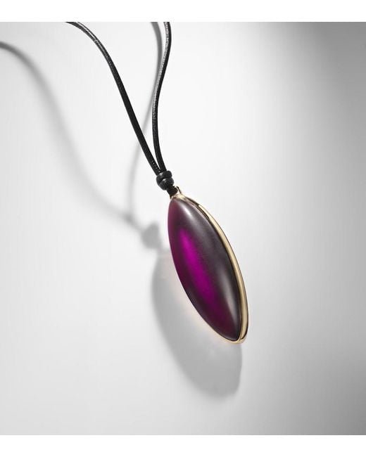 Jennifer Fisher White 14Kt-Plated And Leather Necklace With Quartz