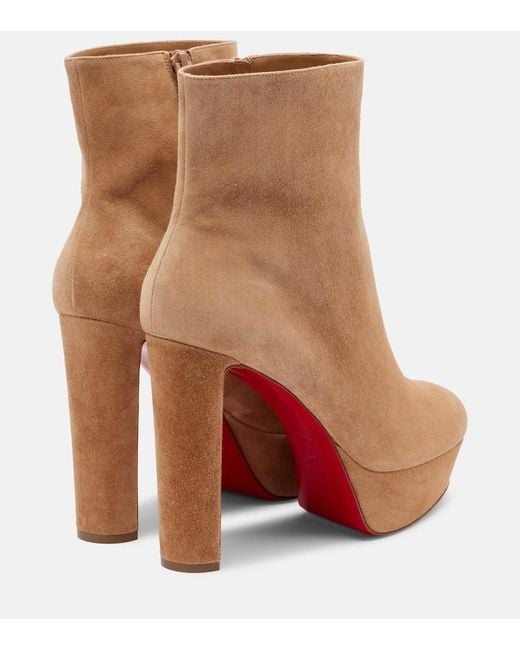 Christian Louboutin Brown Loo 130 Suede Ankle Boots