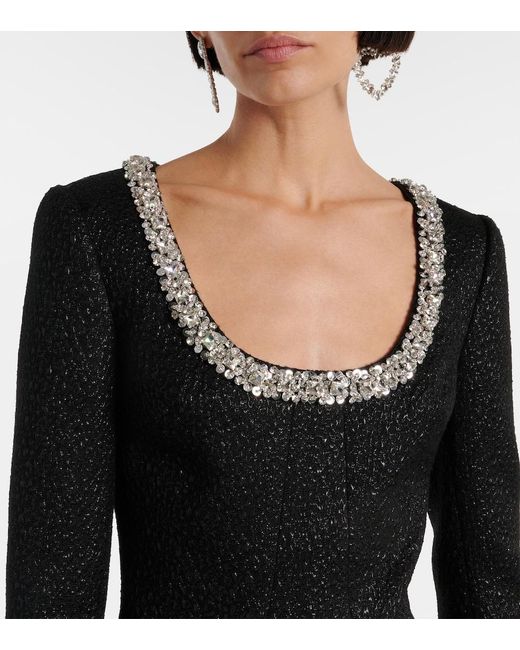 Self-Portrait Black Sequined Metallic Minidress