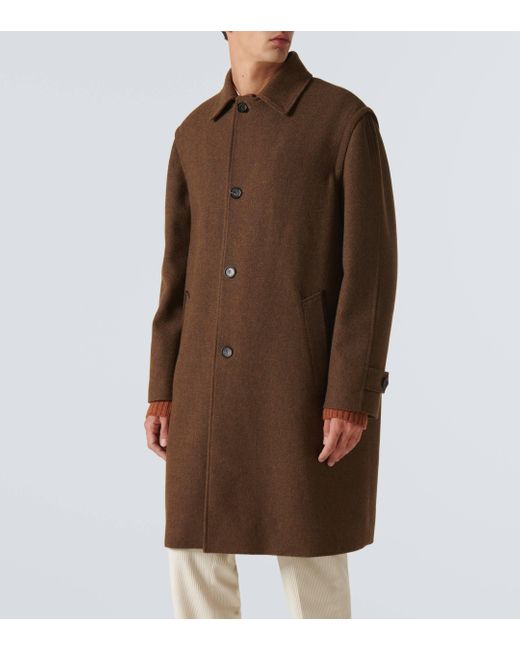 Loro Piana Green Savile Wool Coat for men