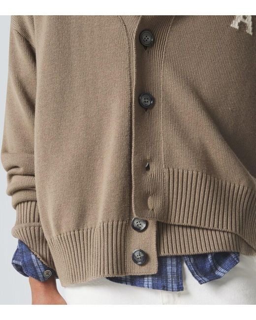 AMI Natural Ami De Cour Wool And Cotton Cardigan for men