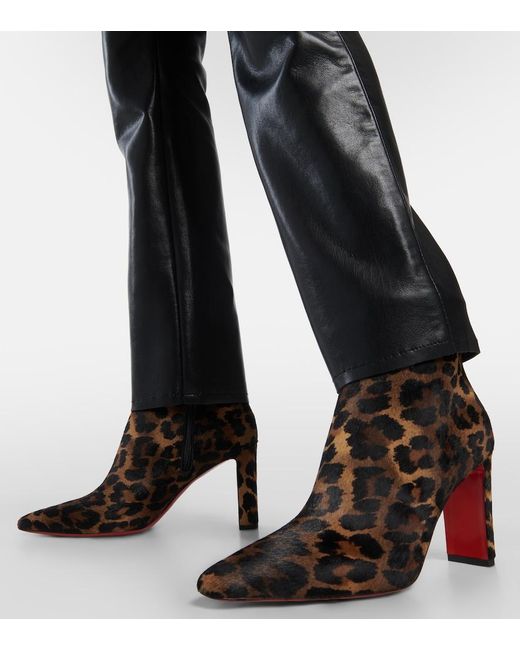 Christian Louboutin Brown Suprabooty 85 Leopard-Print Ankle Boots