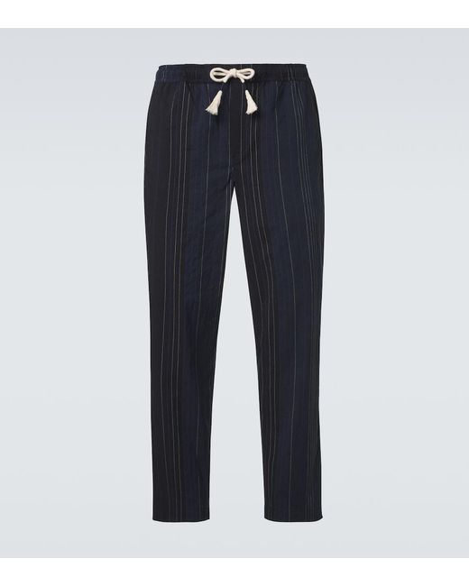 Orlebar Brown Blue Sonoran Striped Cotton Straight Pants for men