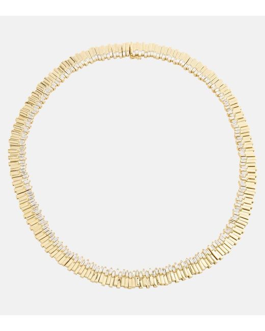 Suzanne Kalan Metallic 18kt Gold Tennis Necklace With Diamonds