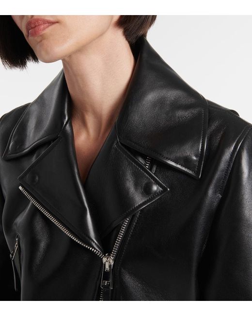 Givenchy Black Cocoon Cropped Leather Biker Jacket