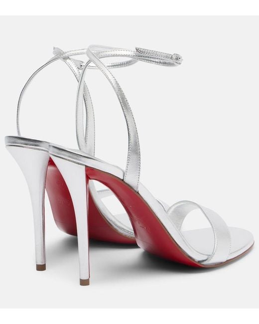 Christian Louboutin White Miss Z 100 Metallic Leather Sandals