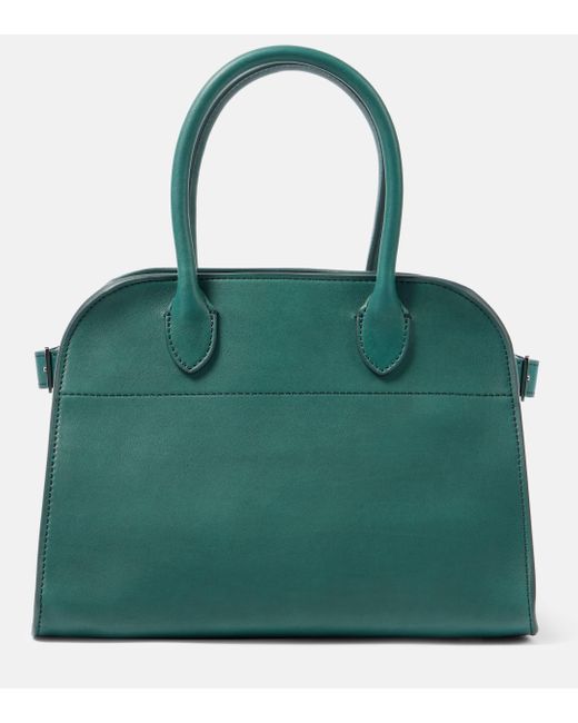 The Row Green Soft Margaux 10 Leather Tote Bag
