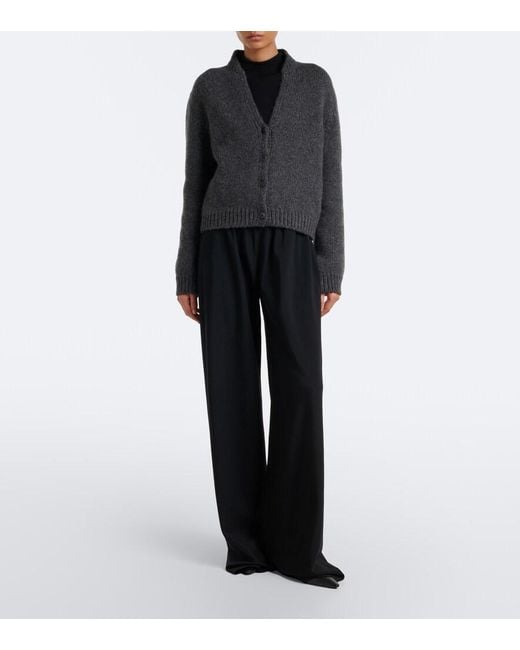 The Row Blue Gala Wool Wide-Leg Pants