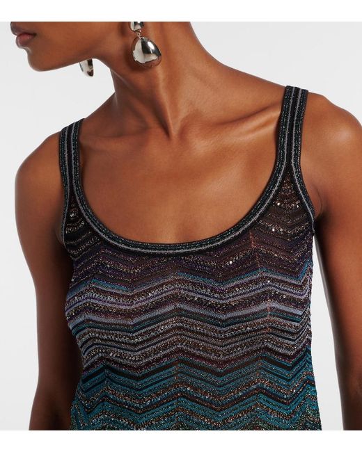 Missoni Gray Zigzag Lame Top