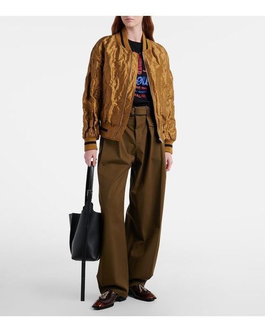 Loewe Brown Taffeta Bomber Jacket