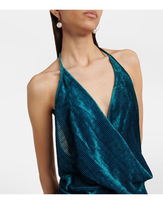 Petar Petrov Blue Asymmetric Midi Dress