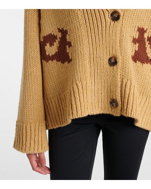 Goldbergh Natural Nora Intarsia Wool-Blend Cardigan