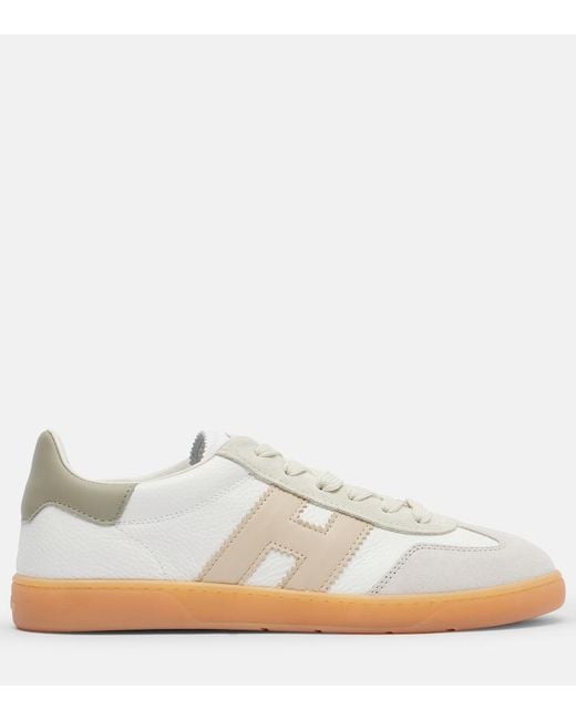 Hogan White Cool Allacciato H Suede Sneakers
