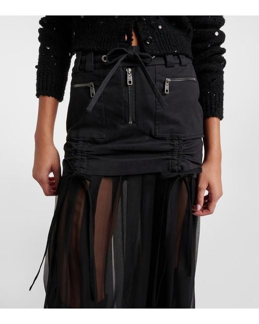 Dolce & Gabbana Black Silk And Cotton Midi Skirt